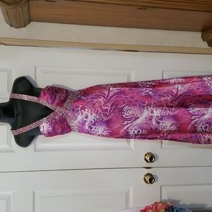 Mori Lee by Madeline Gardner Size 3/4 Pink Prom Gown Open Back